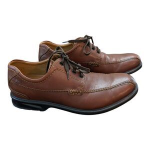 Clarks Shoes Men's 10.5 M Oxford Lace up Brown Leather  Lace Up Casual Career
